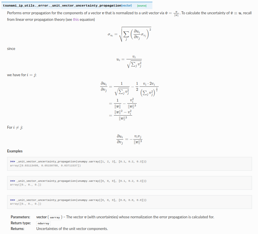 The html of the documentation generated from the above function signature and docstring